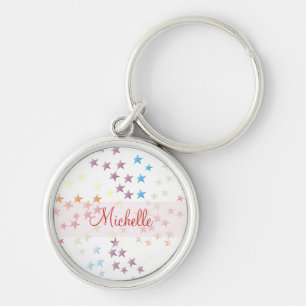 Rainbow stars key ring