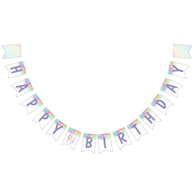 Rainbow Stars & Magical Unicorn Happy Birthday Bunting (All)