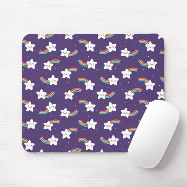 Rainbow Stars Mouse Pad (With Mouse)
