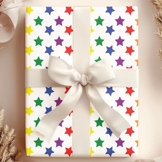 Rainbow Stars Pattern Wrapping Paper (Creator Uploaded)