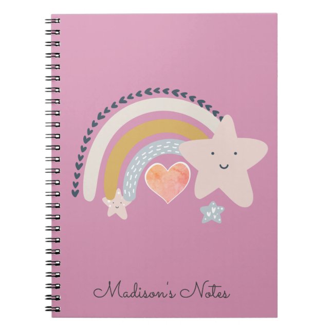 Rainbow Stars Personalised  Notebook (Front)