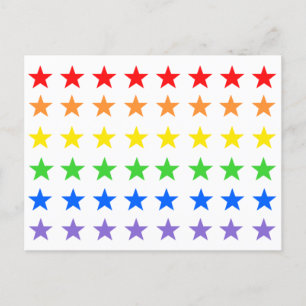 Rainbow stars postcard