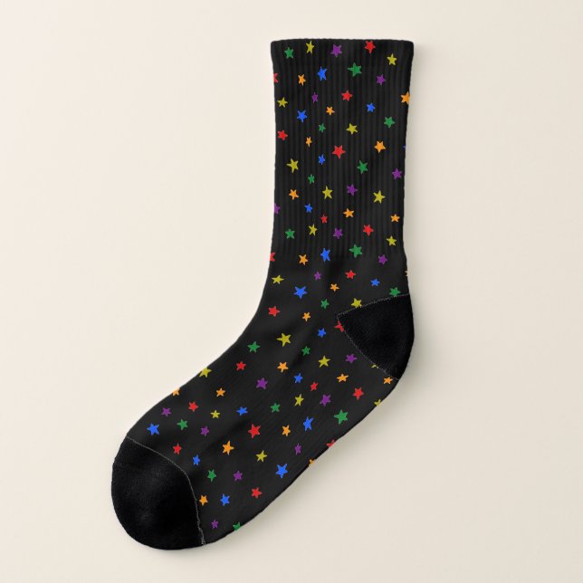 Rainbow Stars Socks (Left Outside)