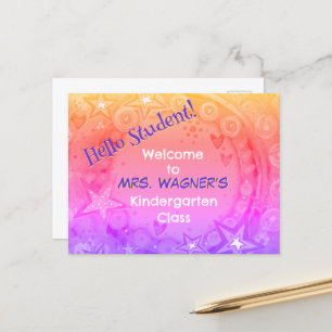 Rainbow Stars Welcome Back To School Student Holiday Postcard