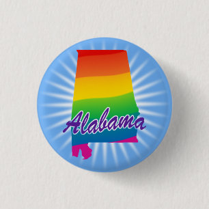 Rainbow State Of Alabama 3 Cm Round Badge
