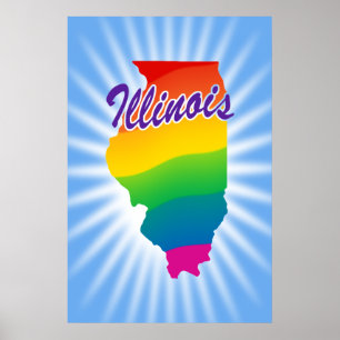 Rainbow State Of Illinois Poster