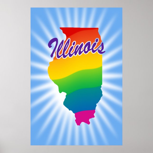 Rainbow State Of Illinois Poster (Front)