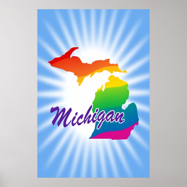 Rainbow State Of Michigan Poster (Front)