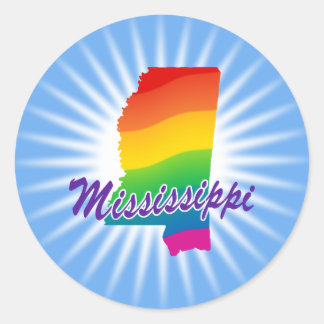Rainbow State Of Mississippi Classic Round Sticker