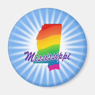 Rainbow State Of Mississippi Magnet