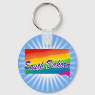Rainbow State Of South Dakota Key Ring