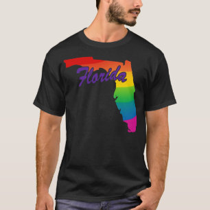 Rainbow State Outline Florida T-Shirt