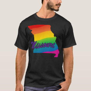 Rainbow State Outline MIssouri T-Shirt