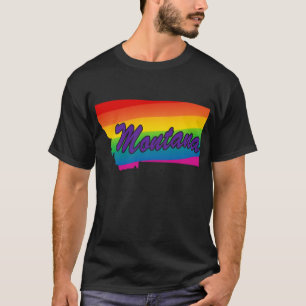 Rainbow State Outline Montana T-Shirt