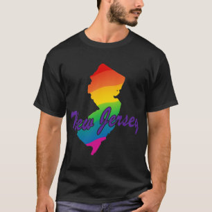 Rainbow State Outline New Jersey T-Shirt