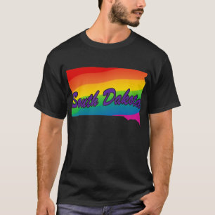 Rainbow State Outline South Dakota T-Shirt