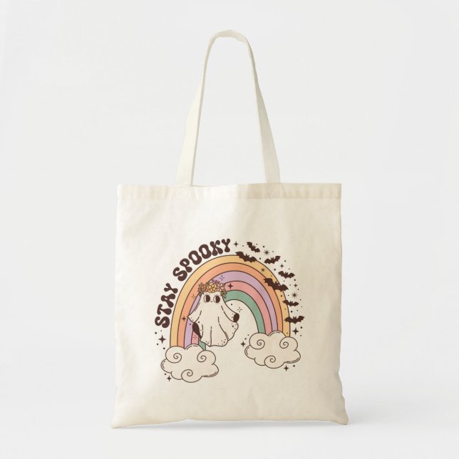 Rainbow Stay Spooky Tote Bag (Front)