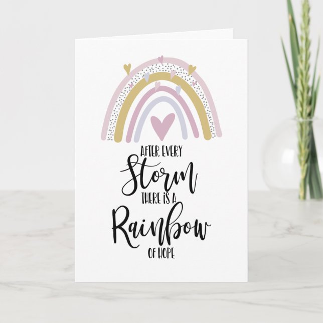 Rainbow stay strong bereavement miscarriage loss card (Front)