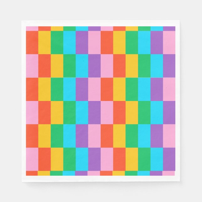 Rainbow Steps Blocks Paper Napkins – Colourful (Front)