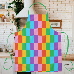 Rainbow Steps Blocks Pattern Apron
