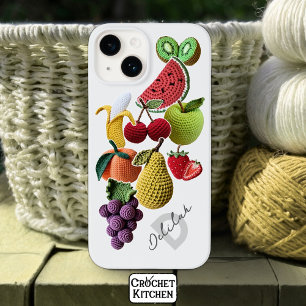 Rainbow Stickerbomb Crochet Fruit Collage Monogram iPhone 16 Case