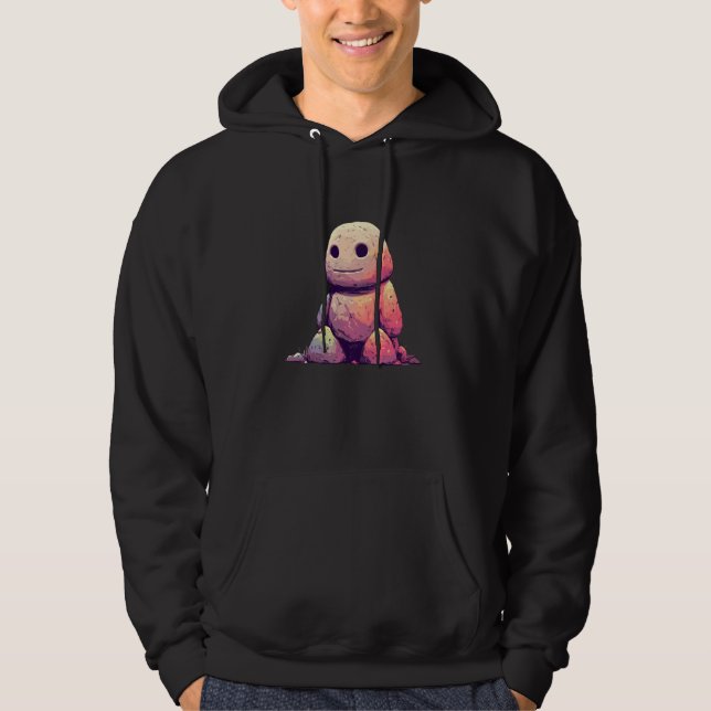 Rainbow Stone Golem Cute Fantasy Pastel Creature Hoodie (Front)