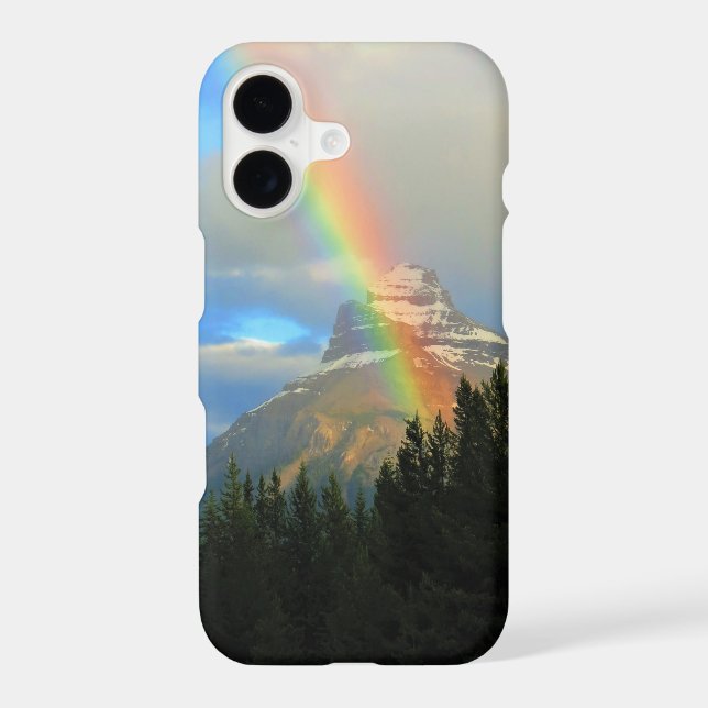 Rainbow & Storm Clouds Over Snowy Canada Mountain (Back)