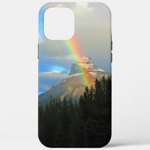 Rainbow & Storm Clouds Over Snowy Canada Mountain iPhone 12 Pro Max Case