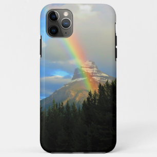 Rainbow & Storm Clouds Over Snowy Canada Mountain iPhone 11 Pro Max Case