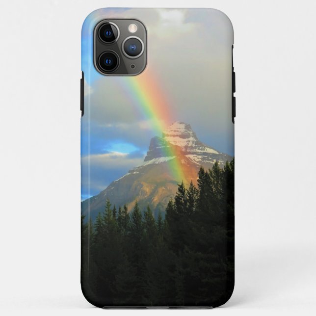 Rainbow & Storm Clouds Over Snowy Canada Mountain Case-Mate iPhone Case (Back)