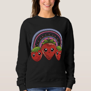 Rainbow Strawberries Kawaii Red Berry Fruit Strawb Sweatshirt