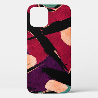 Rainbow Streaks: Abstract Acrylic Texture iPhone 12 Case