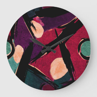 Rainbow Streaks: Abstract Acrylic Texture Large Clock