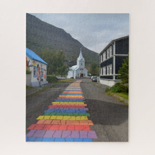 Rainbow Street in Seydisfjordur, Iceland Jigsaw Puzzle