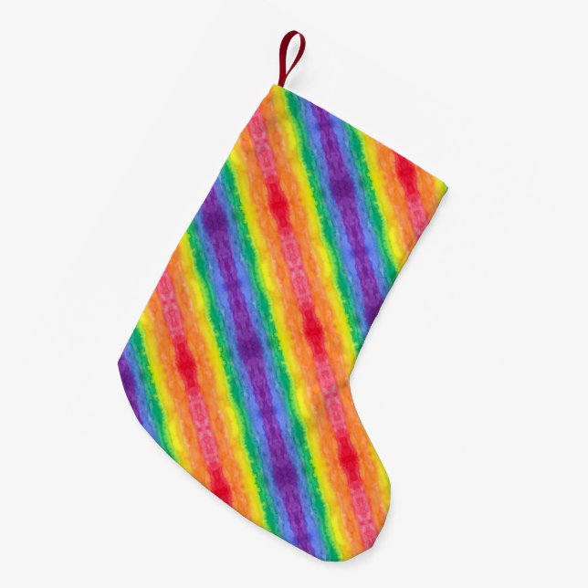 Rainbow Stripe 2 Christmas Stocking (Front (Hanging))