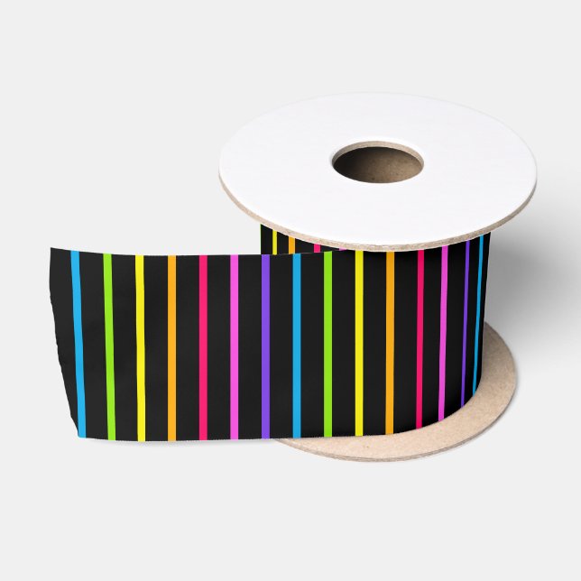 Rainbow Stripe 8.2 Satin Ribbon (Spool)