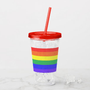 Rainbow Stripe Acrylic Tumbler