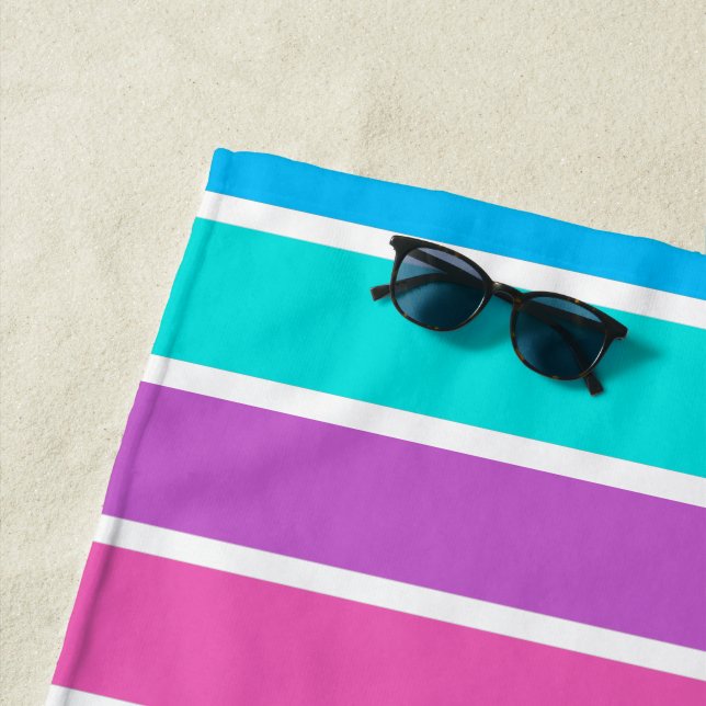Rainbow Stripe Beach Towel  (In Situ)