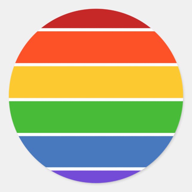 Rainbow Stripe Classic Round Sticker (Front)