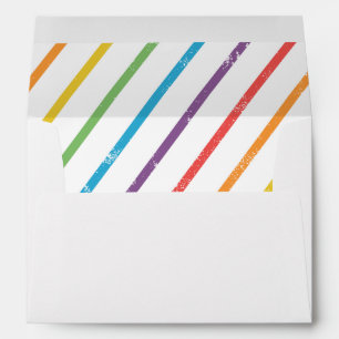 Rainbow Stripe Kids Birthday Party Envelope