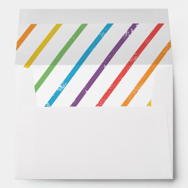 Rainbow Stripe Kids Birthday Party Envelope (Back (Bottom))
