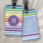 Rainbow Stripe Monogram Luggage Tag<br><div class="desc">Travel in style with this modern design</div>