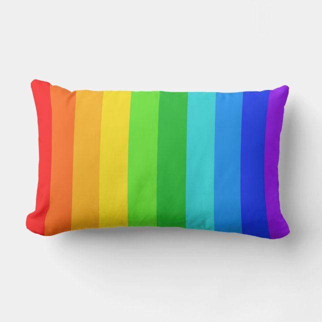 Rainbow Stripe Pattern #2 Lumbar Cushion (Front)