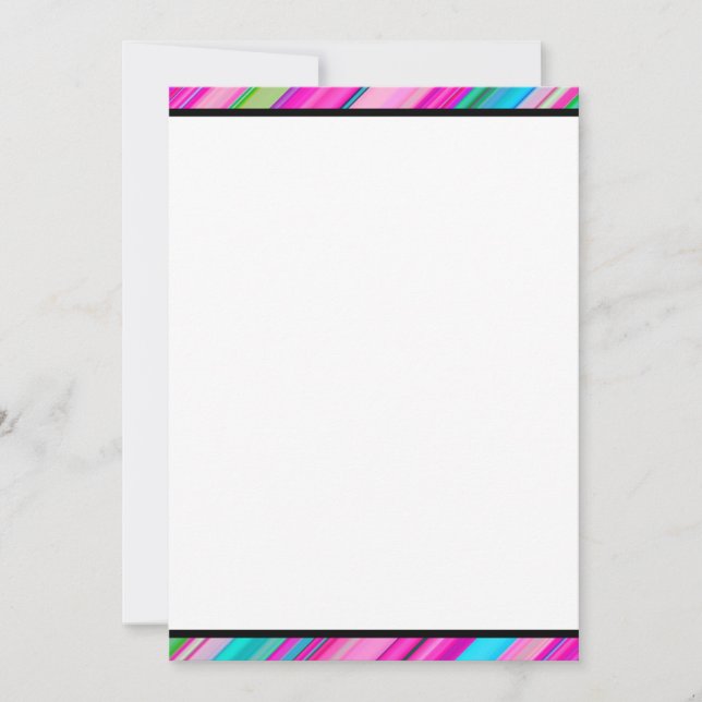 Rainbow Stripe Pattern Custom Text  Invitation (Front)
