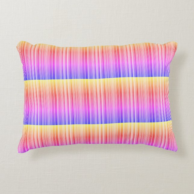 rainbow stripe pattern decorative cushion (Front)