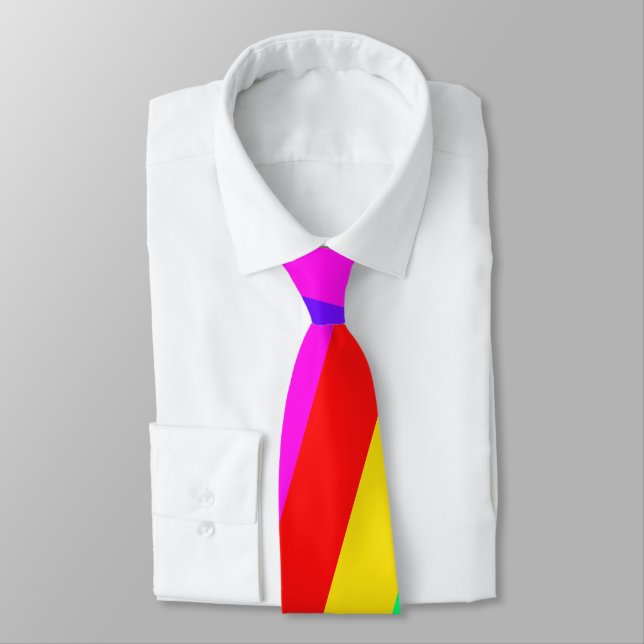 Rainbow Stripe Pattern Tie (Tied)
