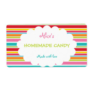 Rainbow Stripe Personalised Homemade Candy