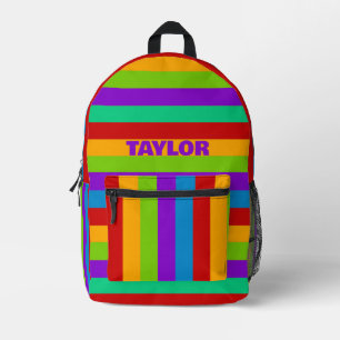Rainbow Stripe Printed Backpack