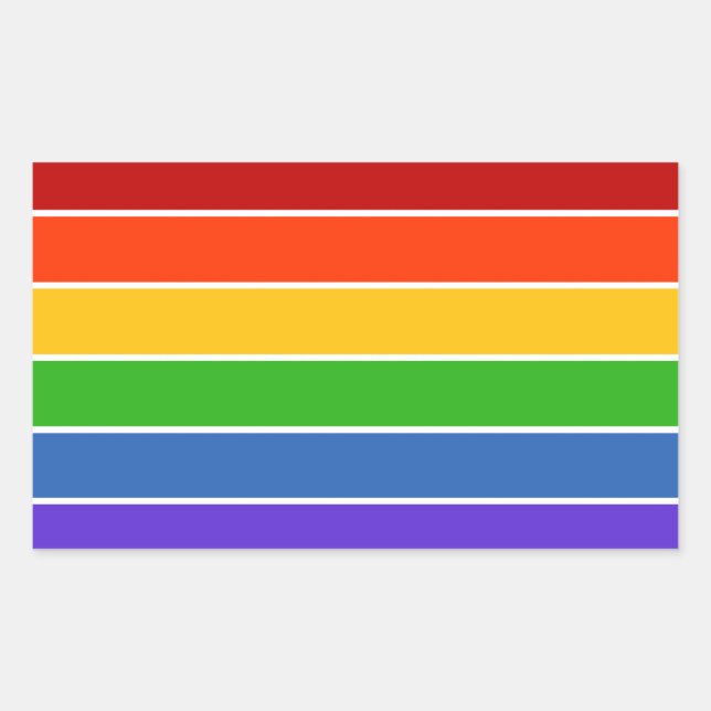 Rainbow Stripe Rectangular Sticker (Front)