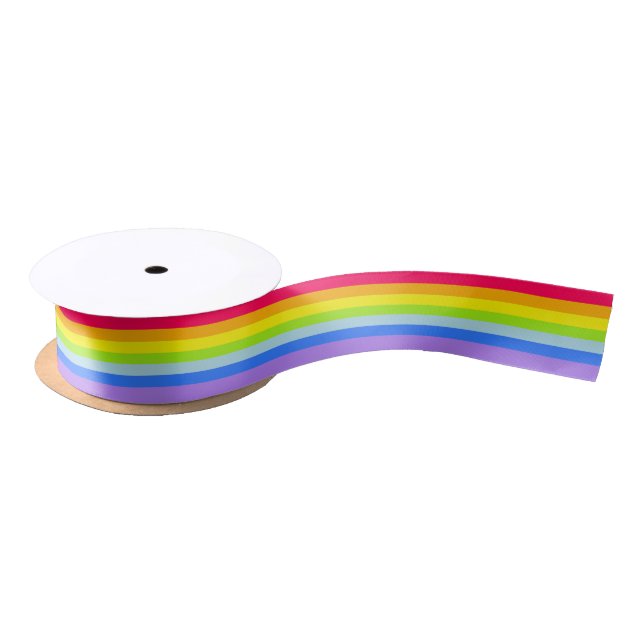 Rainbow stripe satin ribbon (Spool)